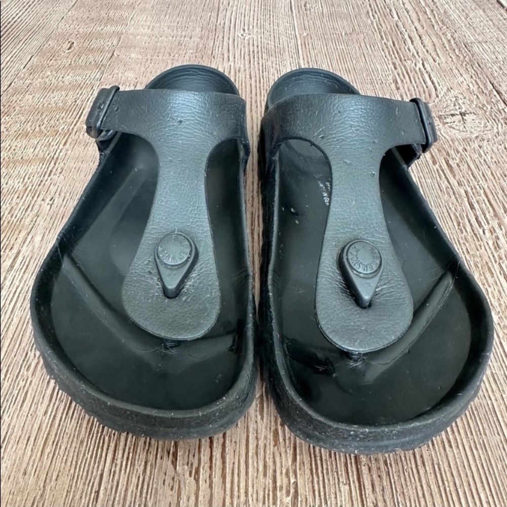 Black Plastic Birkenstocks 36